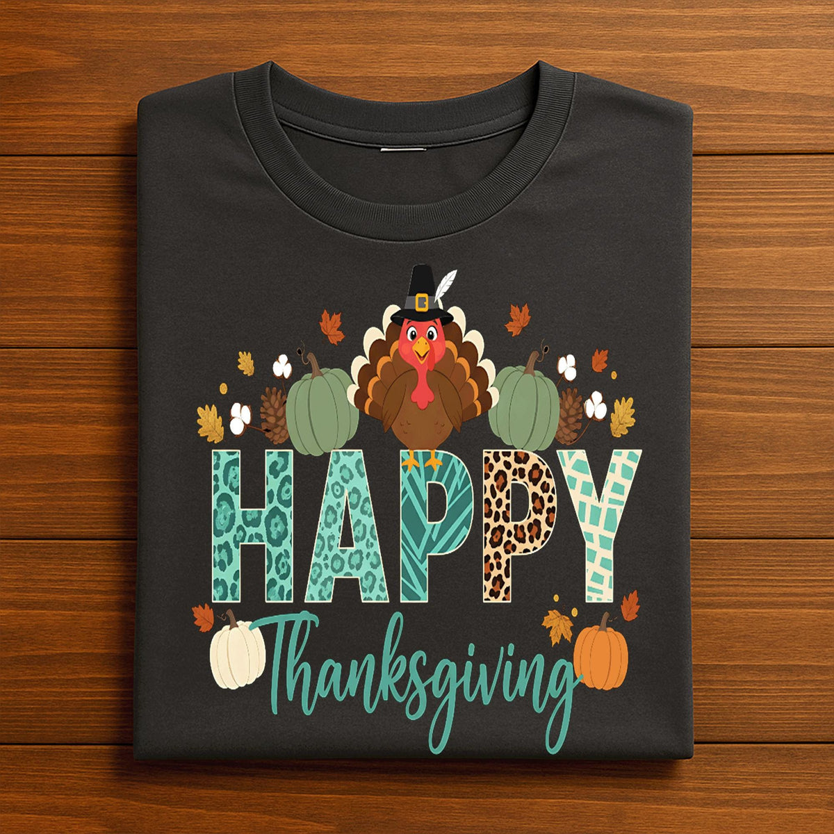Happy Thanksgiving Shirt Autumn Pumpkin Turkey Fall Outfit Tee, Happy Thanksgiving Sweatshirt, Blessed Thankful Gift Thanksgiving Matching