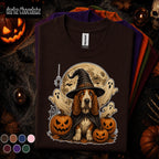 Basset Hound Halloween Shirt, Witch Dog Pumpkin Tee, Spooky Ghost Dog Shirt, Cute Halloween Pet Lover Gift, Fall Witchy Tee