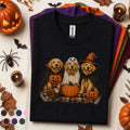 Golden Retriever Halloween Shirt, Three Dogs in Costumes Tee