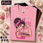 Breast Cancer Survivor Shirt, Strong Woman Pink Ribbon Tee, Breast Cancer Awareness Month Shirt, Warrior Fighter Gift for Women