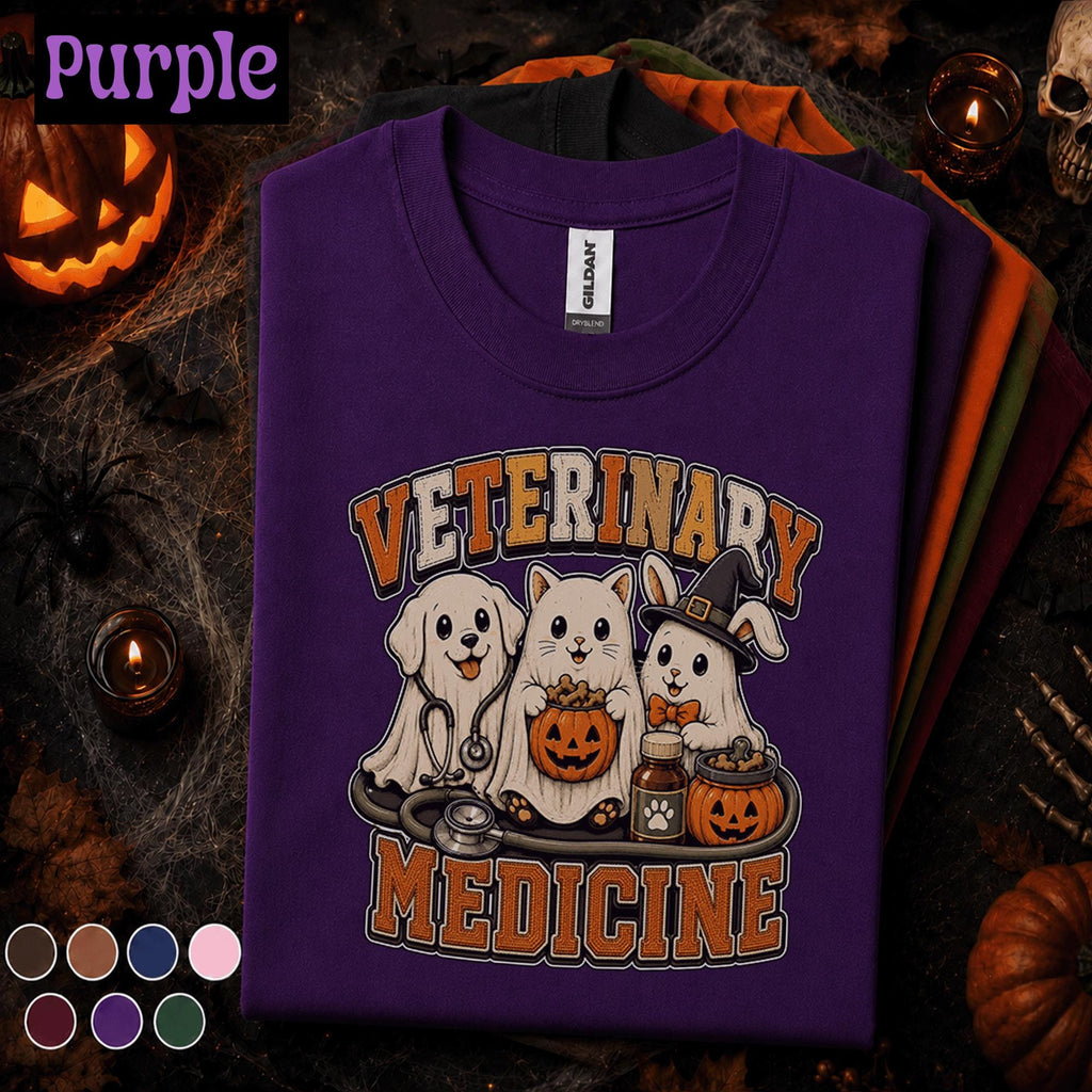 Veterinary Medicine Halloween Shirt, Cute Vet Tech Pumpkin Tee, Spooky Veterinarian Gift, Dog Cat Bunny Vet Shirt, Animal Lover Fall Tee