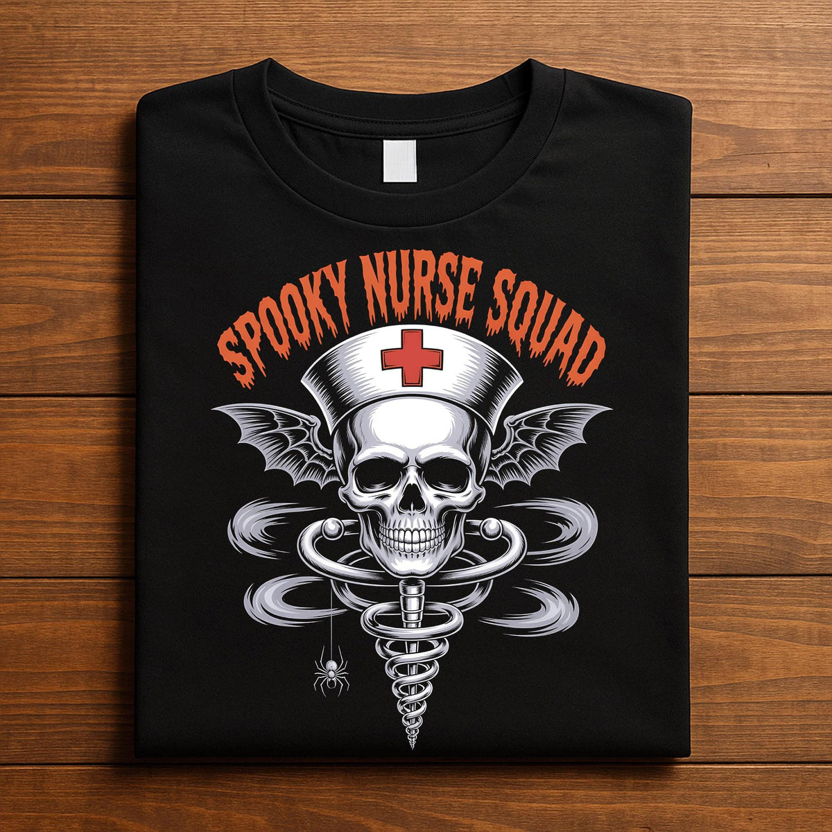 Spooky Nurse Squad Shirt Creepy Halloween Nurse Tee Skull Medical Halloween Outfit ICU Halloween ER Staff And Scary N...