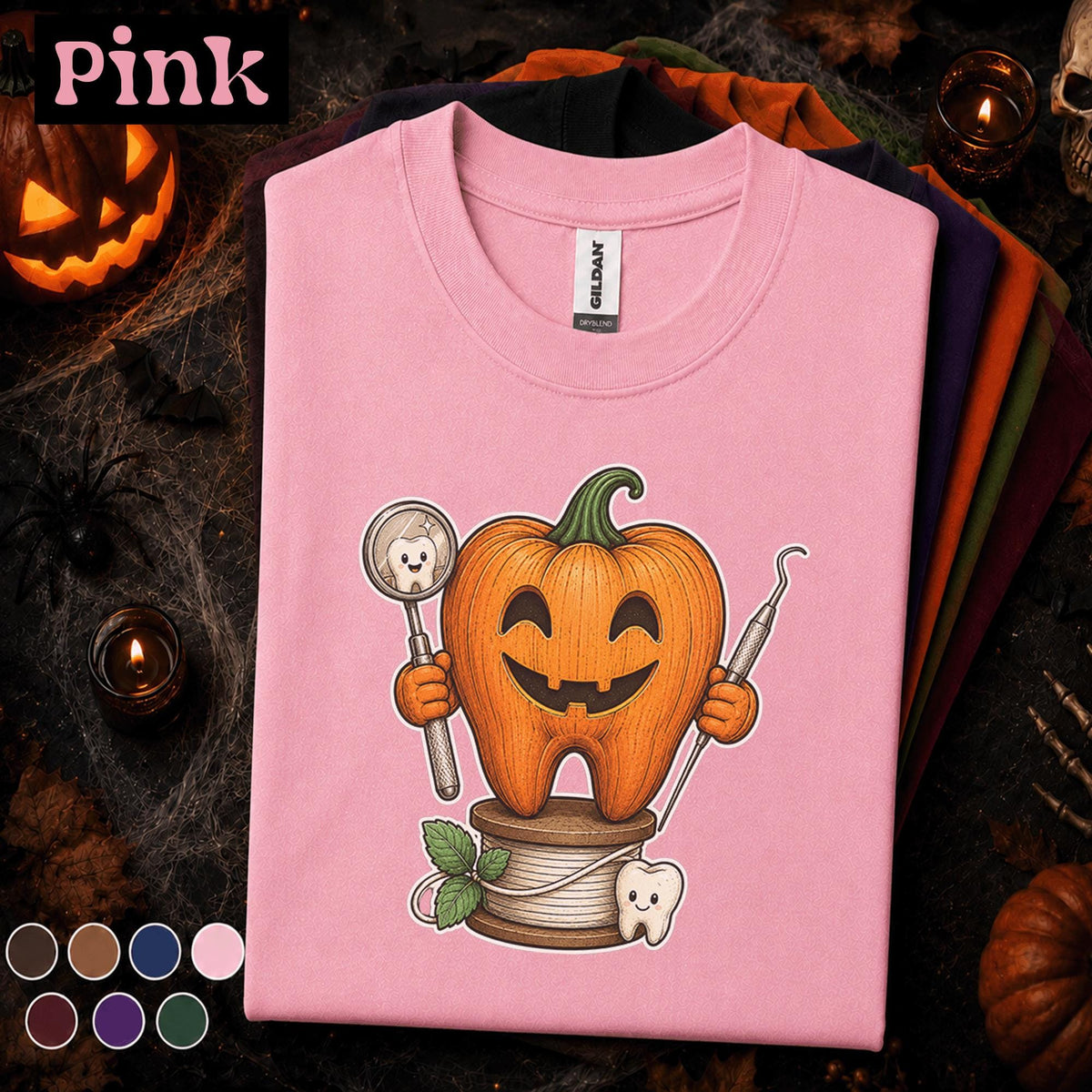 Pumpkin Tooth Halloween Shirt, Dental Hygienist Tee, Dentist Halloween Gift, Dental Assistant Shirt, Cute Spooky Dental Office T-Shirt