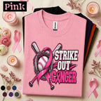 Breast Cancer Awareness Shirt, Strike Out Cancer Baseball Tee, Pink Ribbon Support Shirt, Cancer Fighter Gift, Baseball Mom Warrior Tee