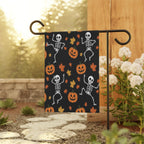 Skeleton Flag Garden, Pumpkin Halloween Decor