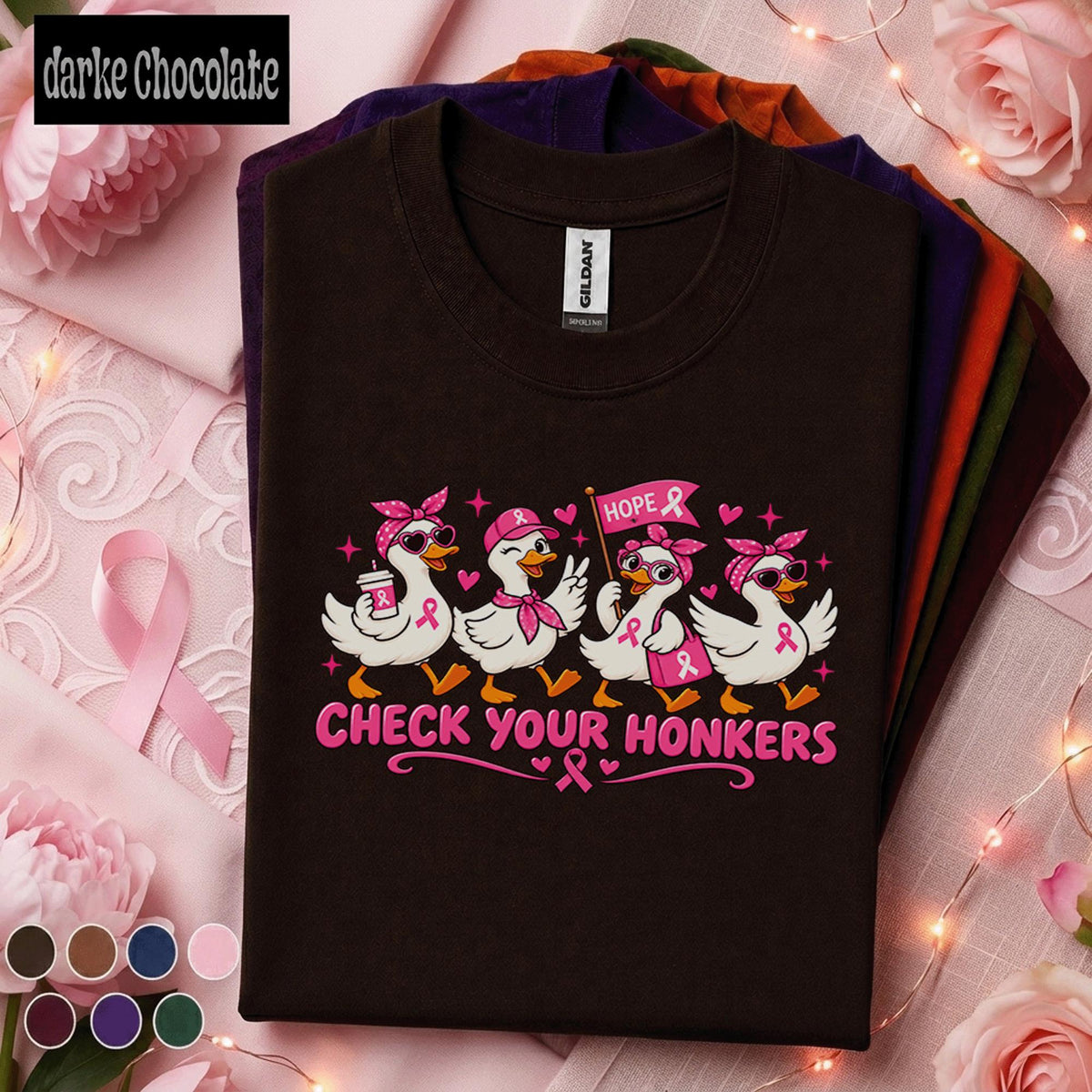 Breast Cancer Awareness Shirt, Check Your Honkers Goose Tee, Funny Pink Ribbon Shirt, October Awareness Gift for Women Duck Lover Gift