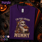 Grand Mummy Halloween Shirt, Funny Grandma Mummy Tee, Cute Black Cat Pumpkin Shirt, Spooky Nana Gift, Vintage Halloween Grandma Top