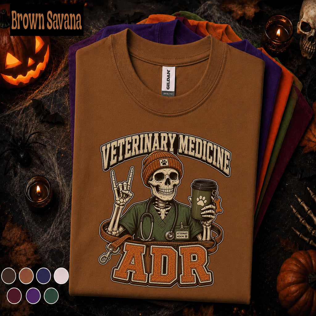 Veterinary Medicine ADR Halloween Shirt, Skeleton Veterinarian Tee, Spooky Vet Tech Gift, Animal Doctor Shirt, Funny Vet Clinic Fall Tee