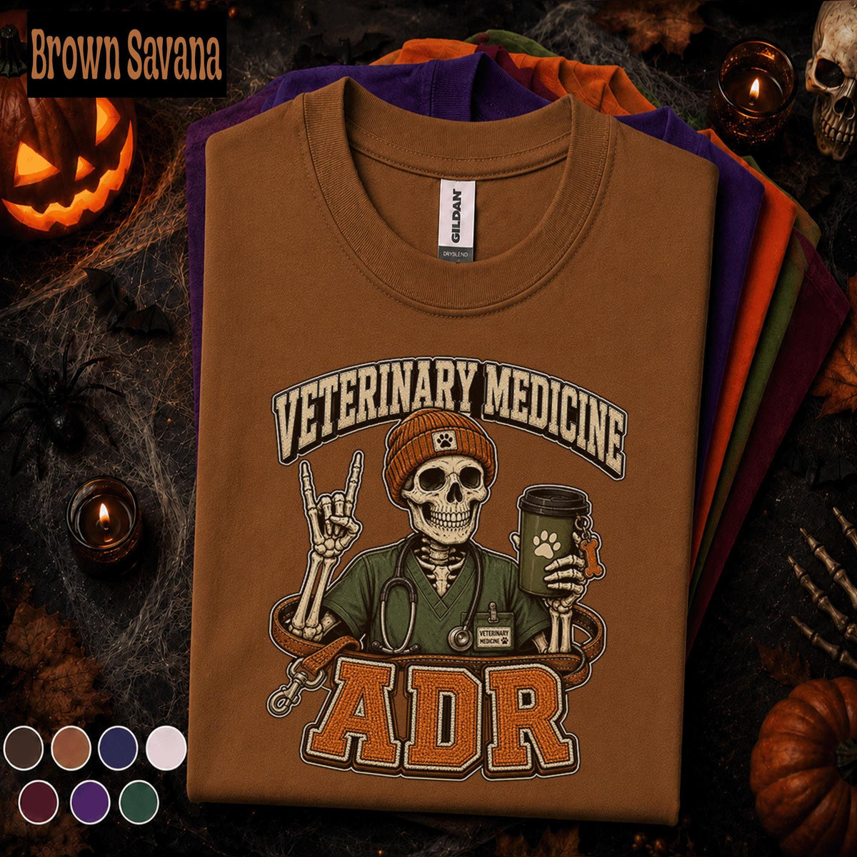 Veterinary Medicine ADR Halloween Shirt, Skeleton Veterinarian Tee, Spooky Vet Tech Gift, Animal Doctor Shirt, Funny Vet Clinic Fall Tee