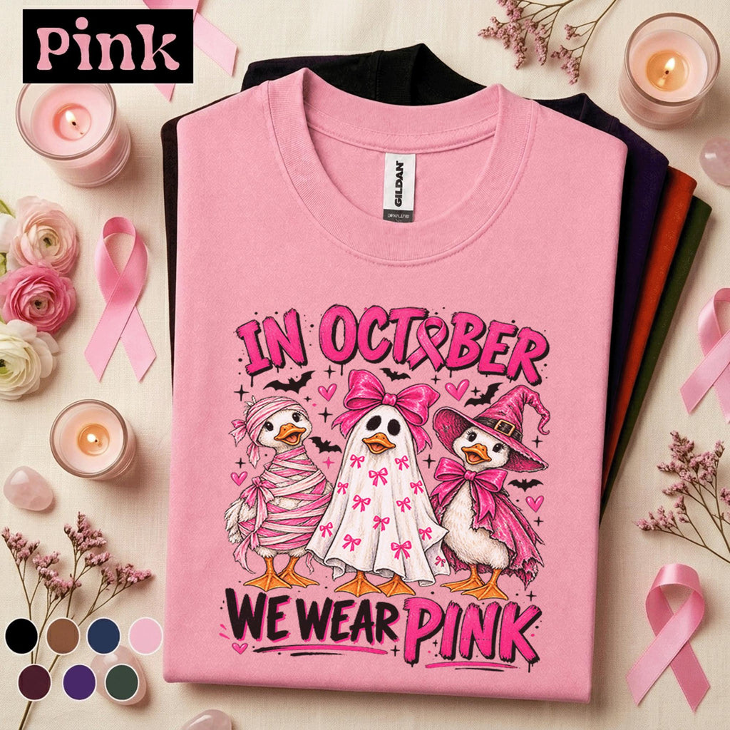 Breast Cancer Awareness Shirt, In October We Wear Pink Tee