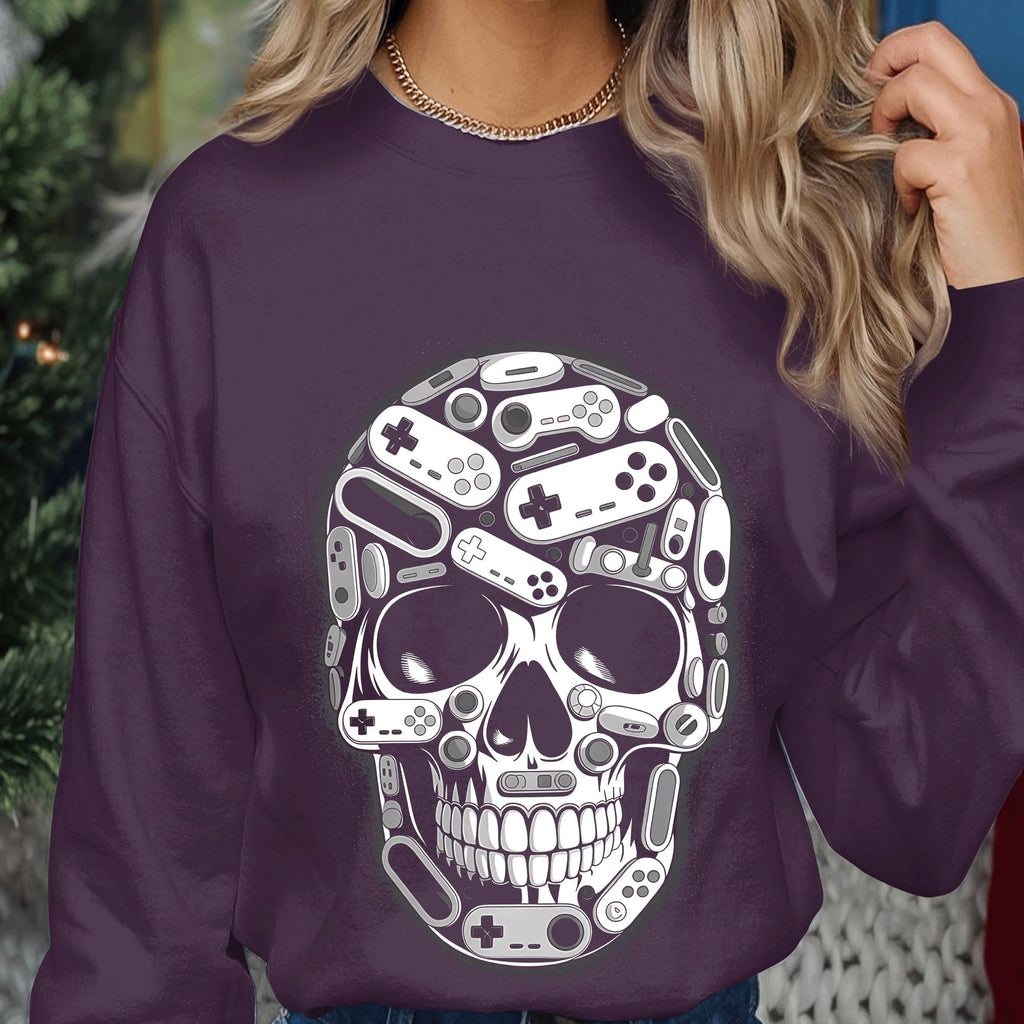 Gaming Skull Shirt Boys, Halloween Skull Made of Controllers Tee, Spooky Gamer Haunted Top, Boy Halloween Shirt, Men Halloween Sweatshirt