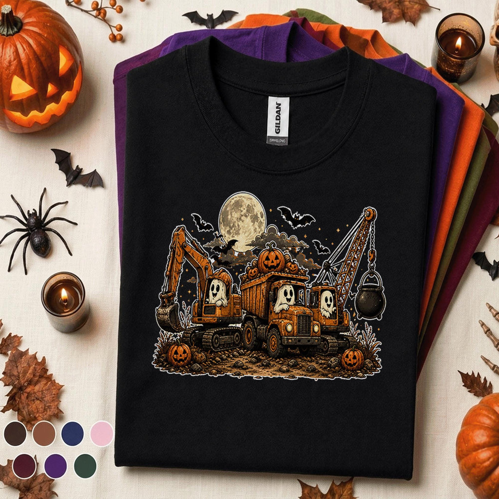 Halloween Construction Shirt, Ghost Excavator Tee