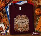 Grateful Thankful Blessed Shirt, Thanksgiving Pumpkin Tee, Cozy Autumn Sweatshirt, Rustic Fall Harvest Shirt, Plaid Bow Pumpkin Gift Women