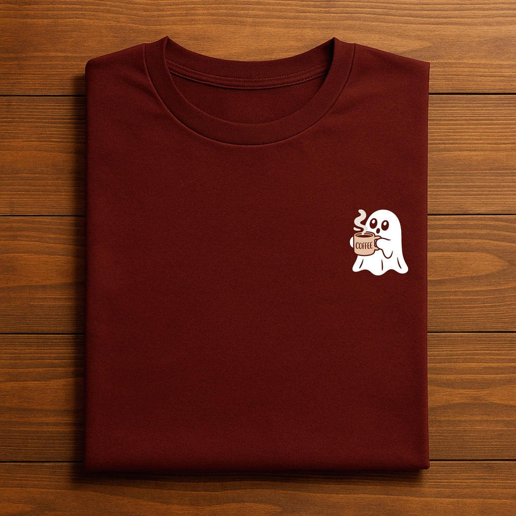 Cute Ghost Coffee Shirt, Funny Halloween Coffee Lover Tee, Cozy Spooky Season Shirt, Coffee Halloween T-Shirt Fall Aesthetic Sweatshirt