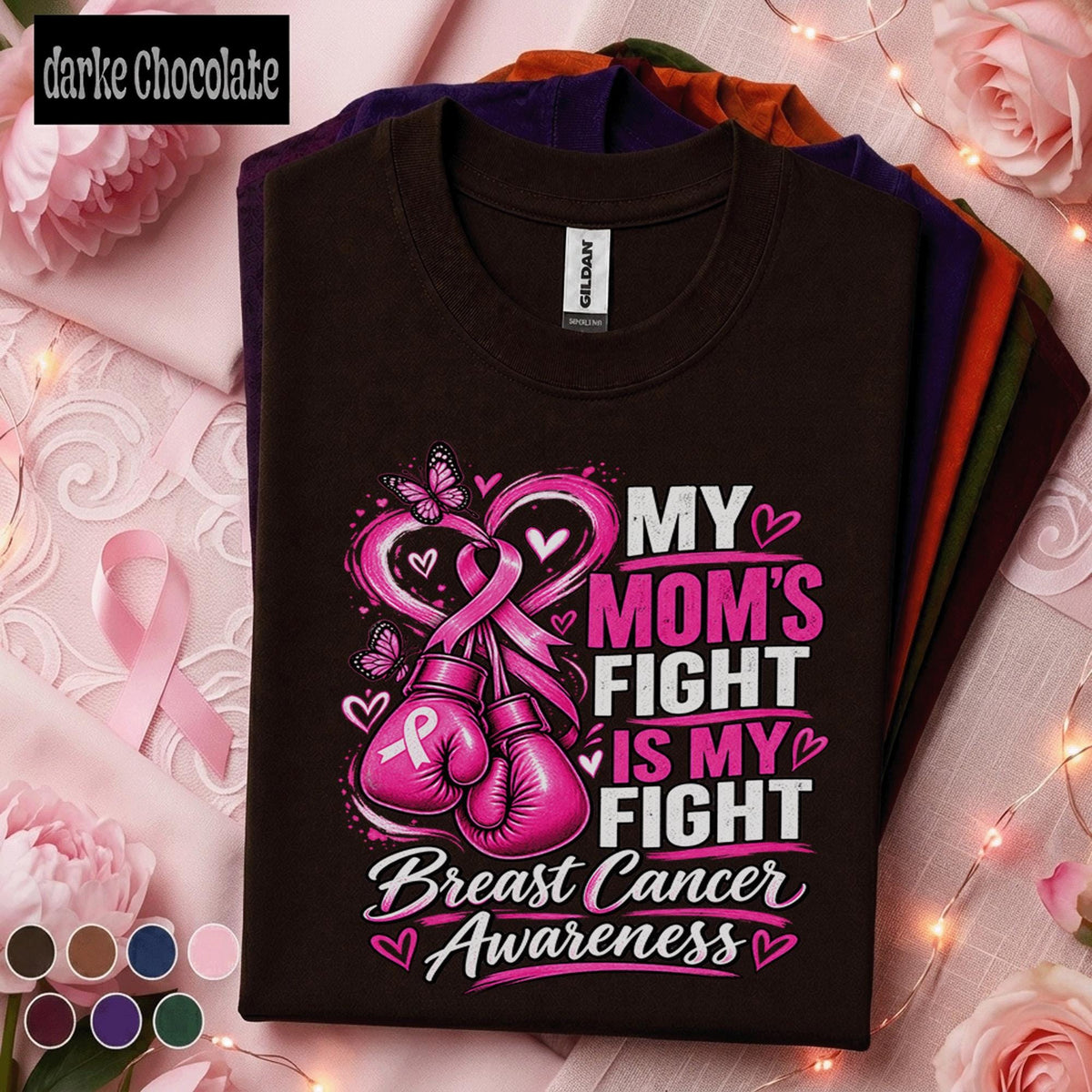 Breast Cancer Awareness Shirt, My Moms Fight Is My Fight Tee, Pink Ribbon Support Shirt, Mom Cancer Fighter Gift, October Pink Shirt