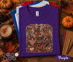 Hello Fall Shirt, Autumn Floral Wagon Tee, Pumpkin Harvest Shirt, Cozy Farmhouse Fall T-Shirt, Thanksgiving Gift for Her, Country Autumn