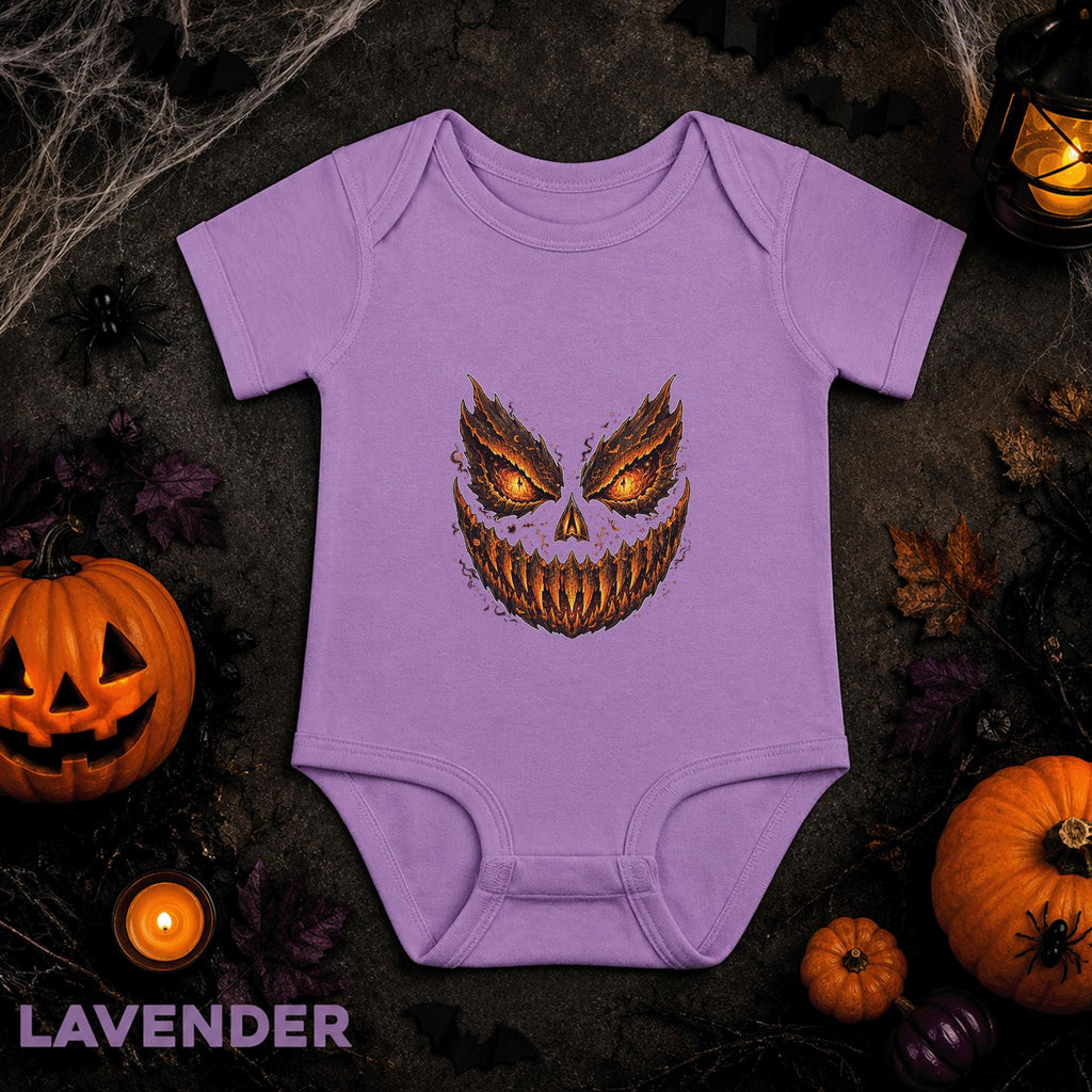 Scary Pumpkin Halloween Baby Bodysuit, Evil Jack O Lantern Infant Onesie, Spooky Horror Baby Outfit, First Halloween Gift for Baby