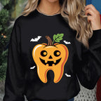 Dental Halloween Tooth Pumpkin Shirt, Spooky Dental Jack O Lantern Tee, Cute Dentist Halloween Costume Fall, Dental Halloween Sweatshirt