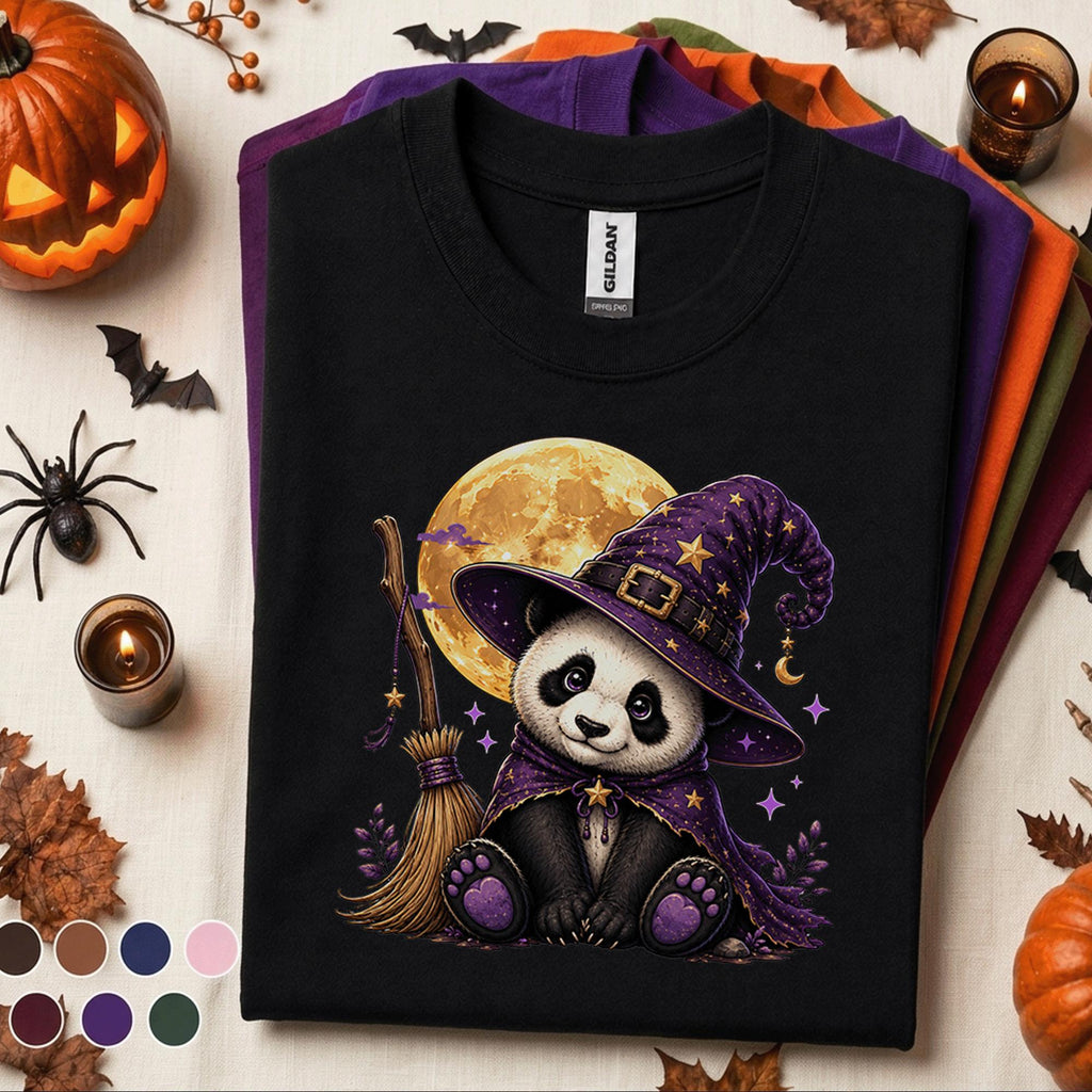 Halloween Panda Shirt, Witch Panda T Shirt