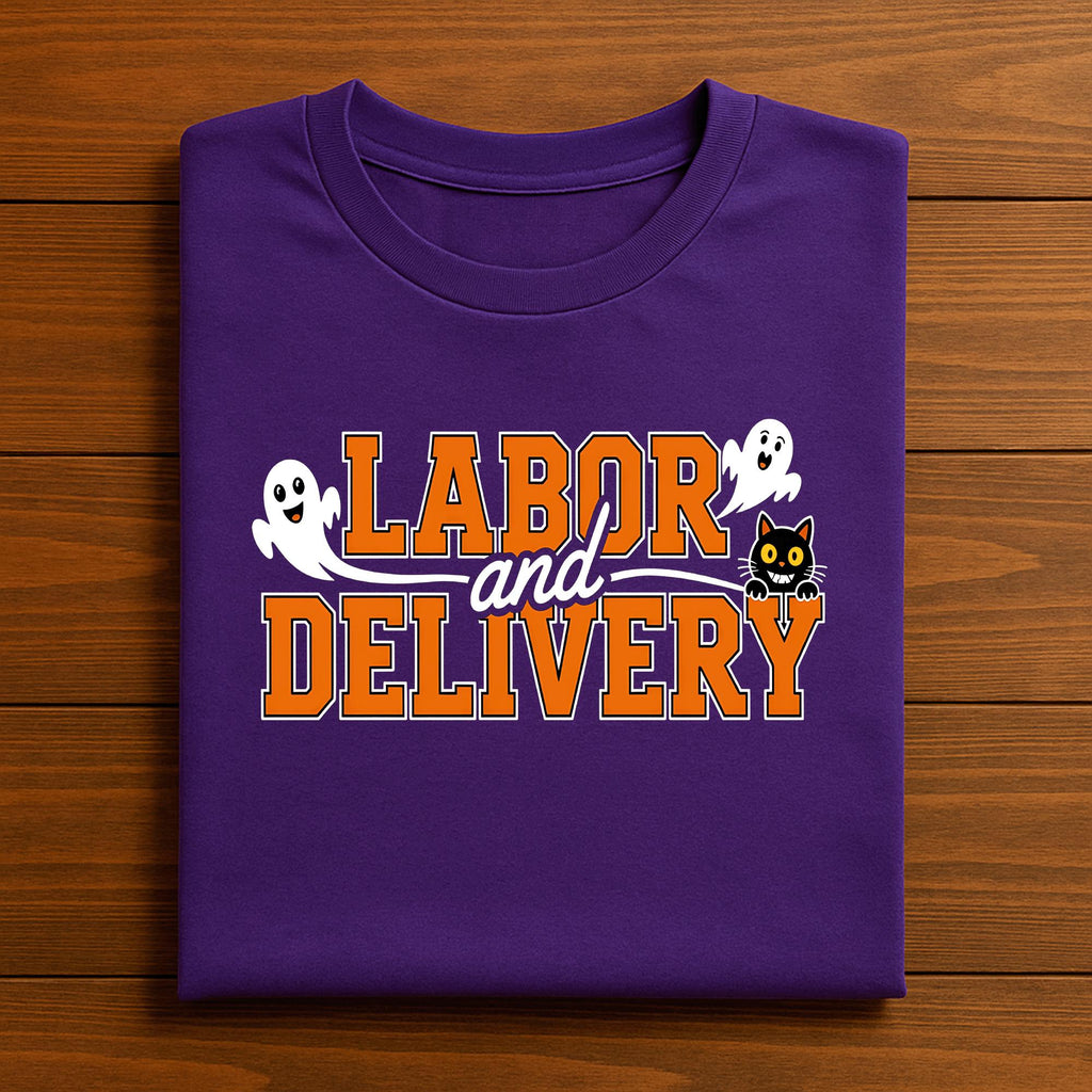 Labor and Delivery Nurse Shirt Cute Pumpkins Fall NICU Halloween Maternity OB Nurse Gift Hospital Staff Tee Baby Feet Autumn Costume Top