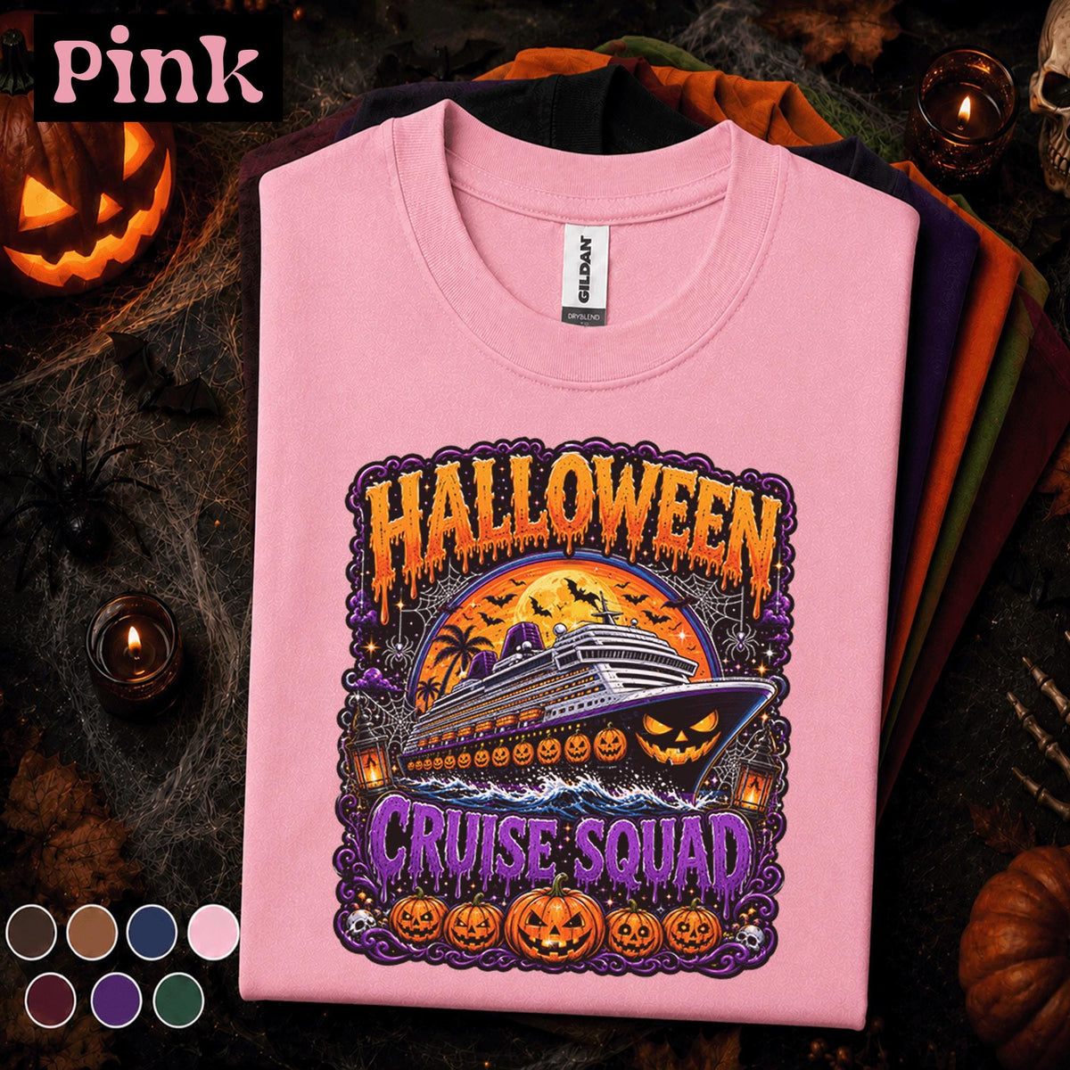 Halloween Cruise Squad Shirt, Spooky Cruise Vacation Tee, Pumpkin Ship Halloween Shirt, Matching Family Group Cruise Trip Gift Tee