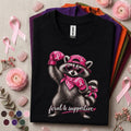 Breast Cancer Awareness Shirt, Feral and Supportive Raccoon Tee