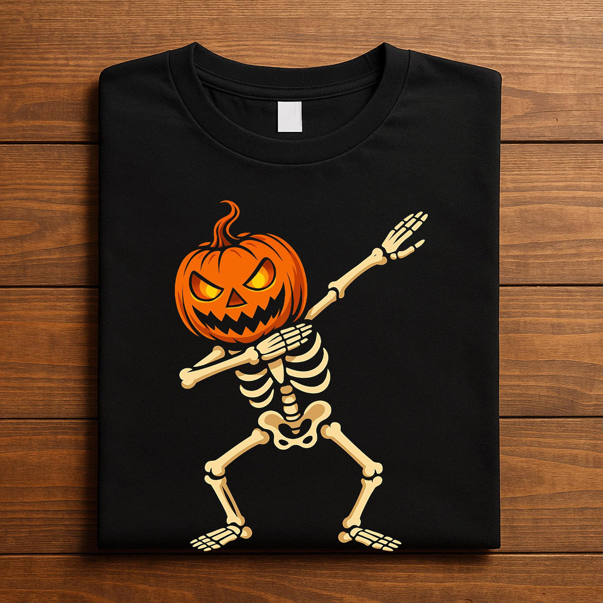 Dabbing Skeleton Pumpkin Shirt, Funny Halloween Dab Tee