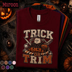 Trick or Trim Halloween Hairdresser Shirt, Funny Ghost Hairstylist Tee, Spooky Salon Gift, Pumpkin Barber Shirt, Fall Stylist Tee