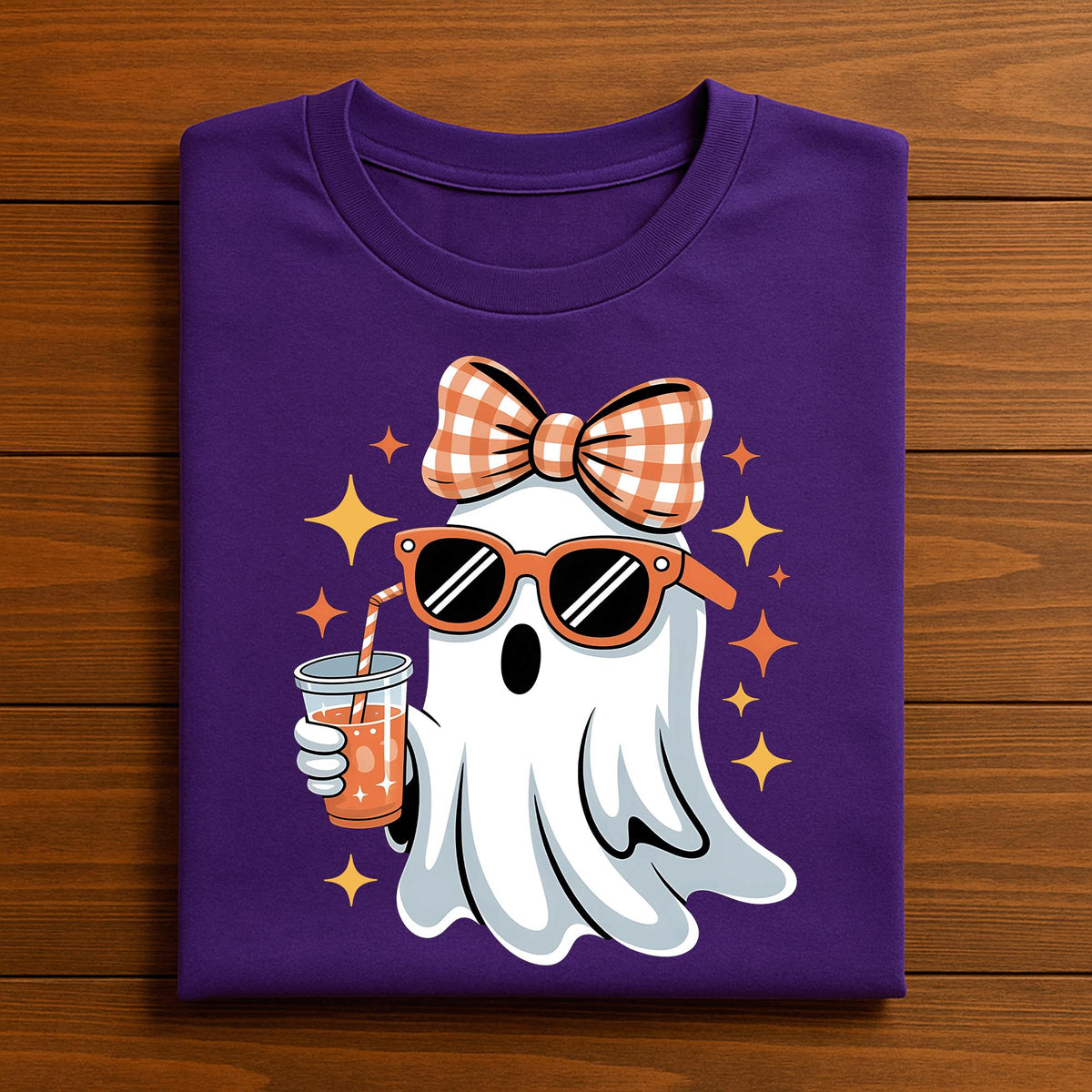 Trendy Ghost Halloween Shirt, Cute Ghost with Bow and Sunglasses Tee
