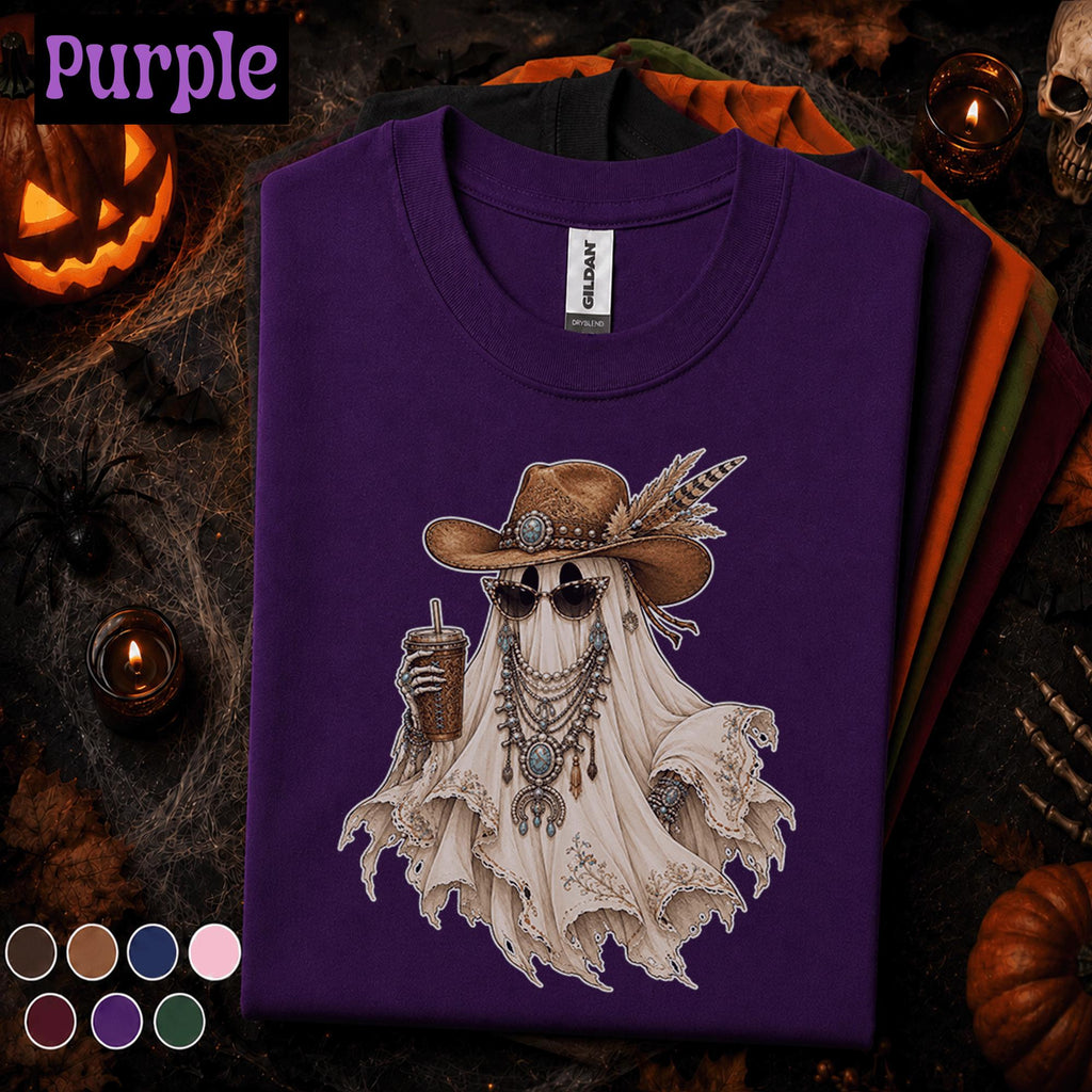 Western Ghost Halloween Shirt, Cowgirl Ghost Tee, Boho Spooky Season Shirt, Cowboy Halloween Tee, Cute Western Fall Outfit Gift