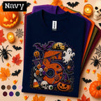 5th Birthday Halloween Shirt, Spooky Number 5 Tee, October Birthday Party Shirt, Ghost Pumpkin Witch Kids Halloween Gift for Girls Boys
