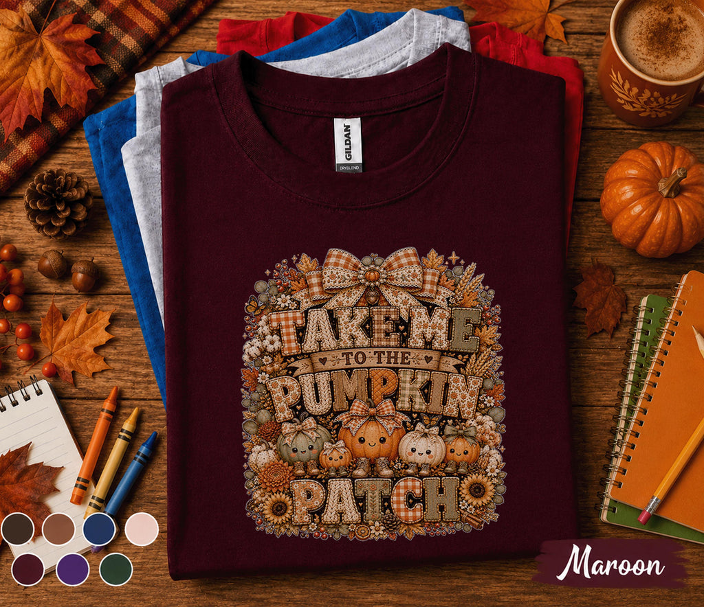 Take Me to the Pumpkin Patch Shirt Cute Pumpkin Family Tee Cozy Fall Shirt Autumn Harvest Thanksgiving Gift Pumpkin Patch Lover Tee
