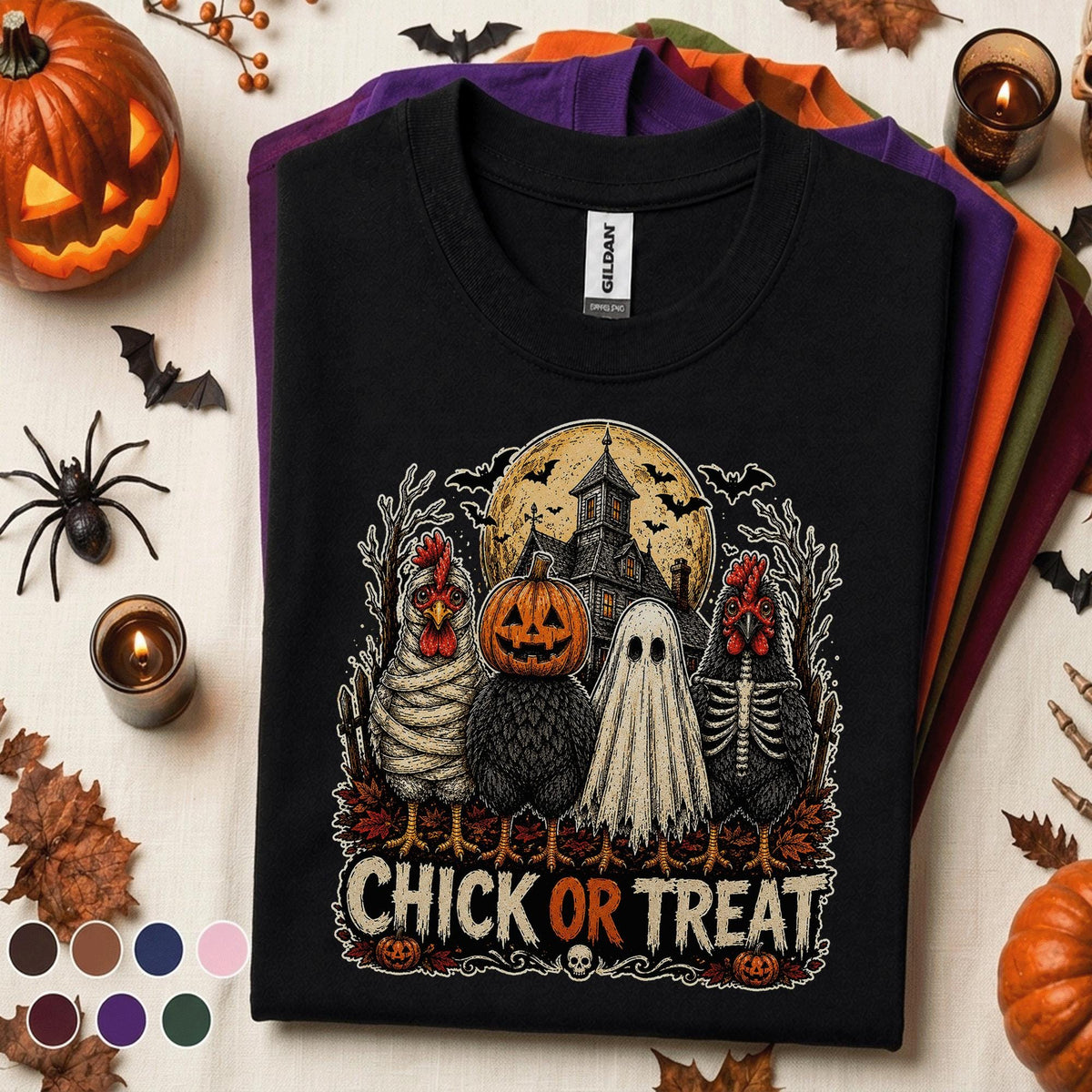 Chick or Treat Halloween Shirt, Funny Chicken Halloween Tee