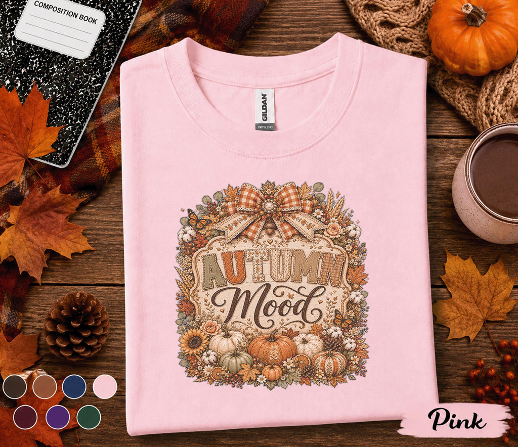 Autumn Mood Shirt Cozy Fall Pumpkin Tee Rustic Thanksgiving Shirt Cute Autumn Aesthetic Sweatshirt Harvest Season Gift for Women
