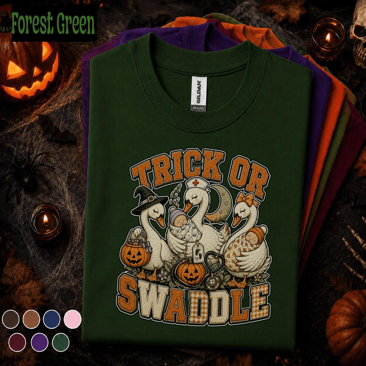 Trick or Swaddle Halloween Shirt, NICU Nurse Halloween Tee, Cute Newborn Nurse Gift, Labor Delivery Nurse Shirt, Spooky Baby Nursing Tee