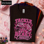 Breast Cancer Awareness Football Shirt, Tackle Breast Cancer Tee, Pink Ribbon Football Shirt, Pink Out Game Day Support Gift for Women