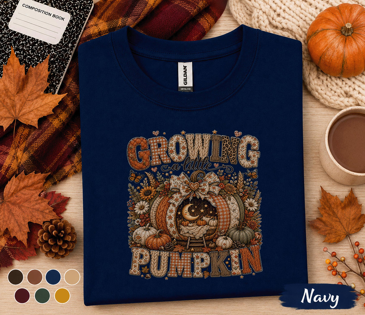 Growing a Little Pumpkin Shirt, Cute Pregnancy Fall Shirt, Pumpkin Baby Announcement Tee, Autumn Maternity Shirt, Baby Shower Gift Mom to Be