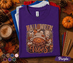 Halloween Vibes Shirt, Cute Pumpkin Ghost Tee, Spooky Season Fall Shirt, Cozy Autumn Pumpkin Shirt, Funny Halloween Sweatshirt Gift Women