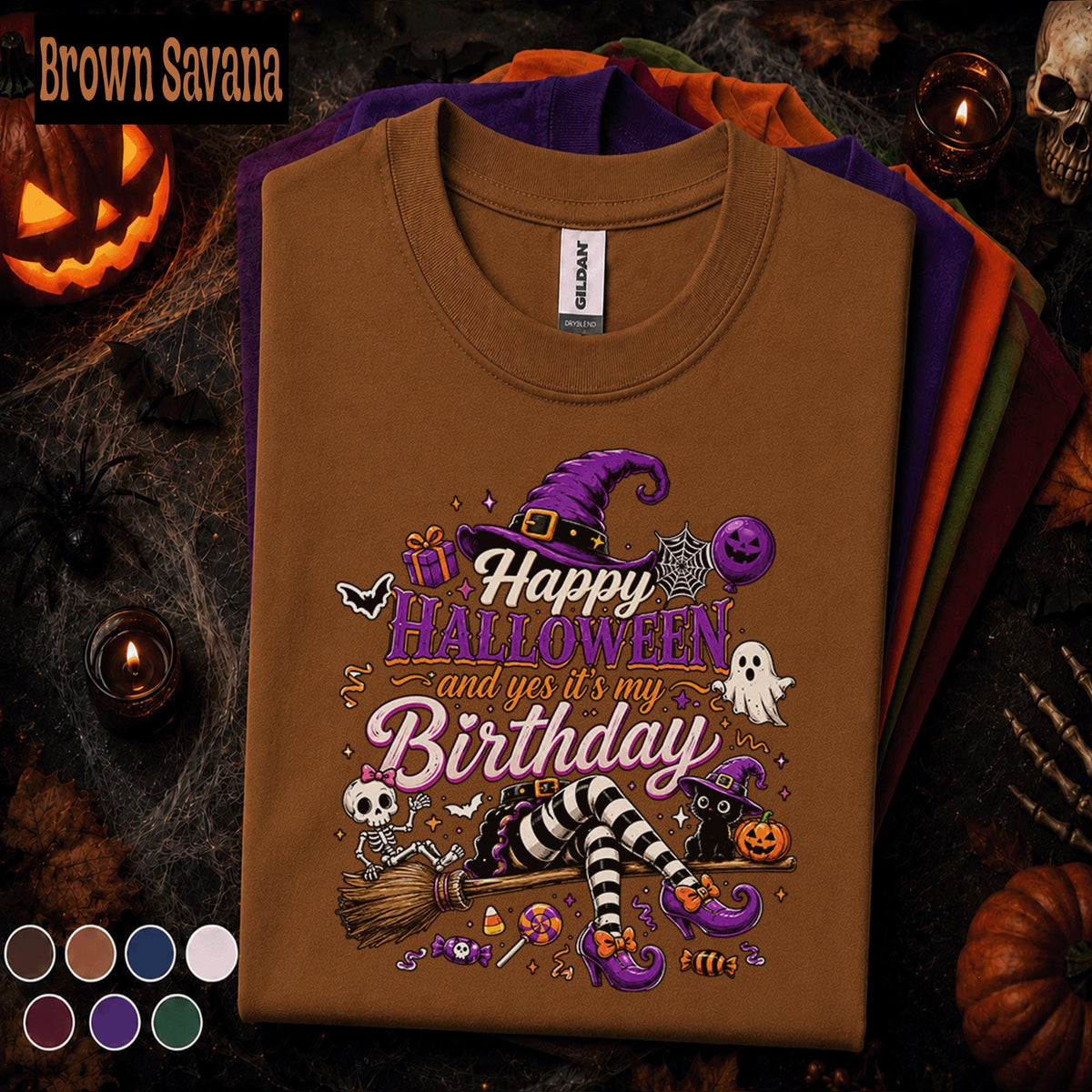 Happy Halloween Its My Birthday Shirt, Halloween Birthday Girl Tee, Witch Ghost Skeleton Pumpkin Shirt, Spooky October Birthday Gift