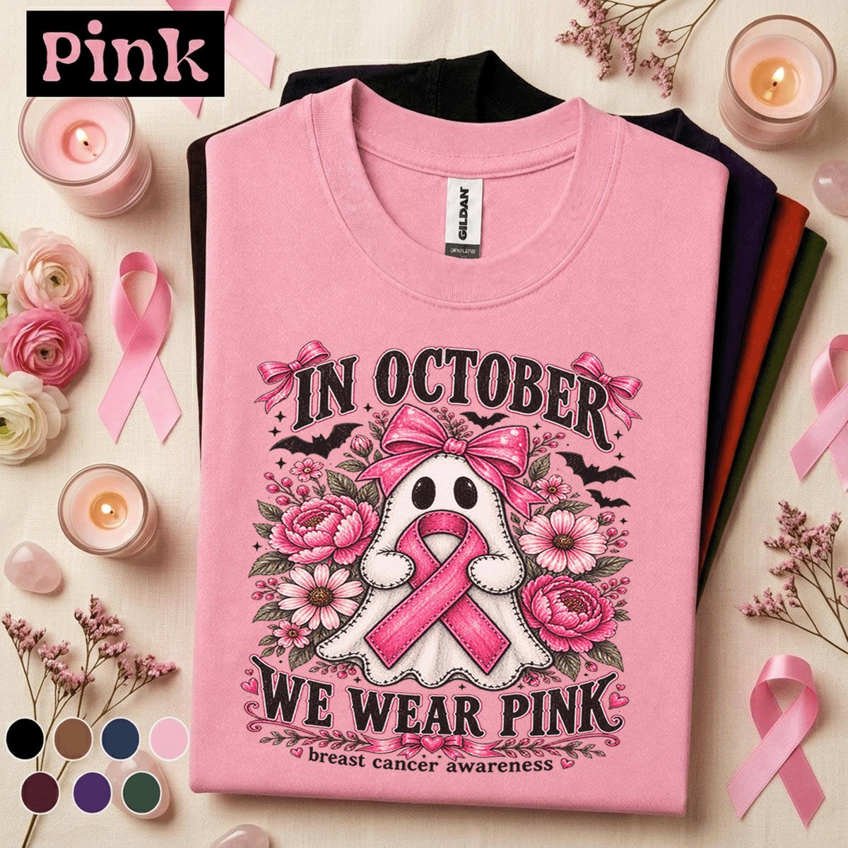 Breast Cancer Awareness Shirt, In October We Wear Pink Tee