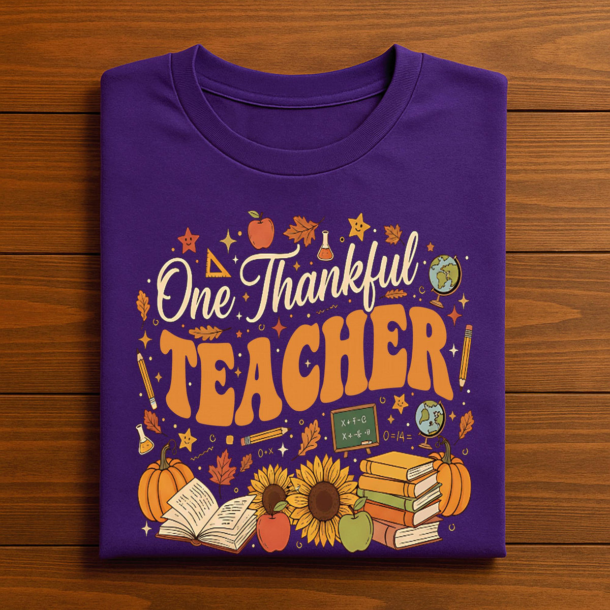 Fall Thankful Grateful Blessed Teacher Tee Autumn Thanksgiving Pumpkin Tee, One Thankful Teacher Shirt, Gift Teacher Thanksgiving Sweatshirt