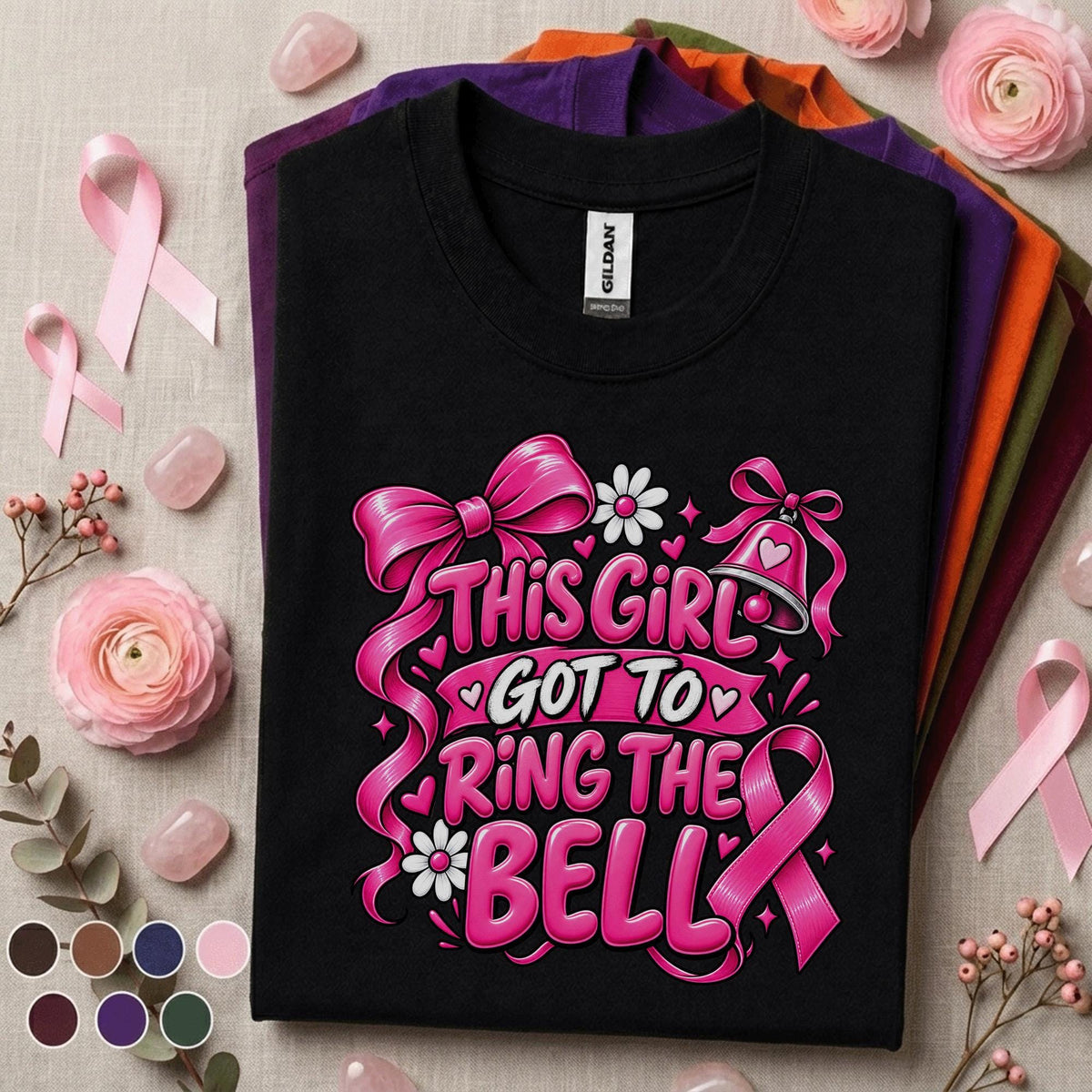 Breast Cancer Awareness Shirt, This Girl Got to Ring the Bell Tee, Pink Ribbon Survivor Shirt, Cancer Free Gift for Women, Warrior Tee