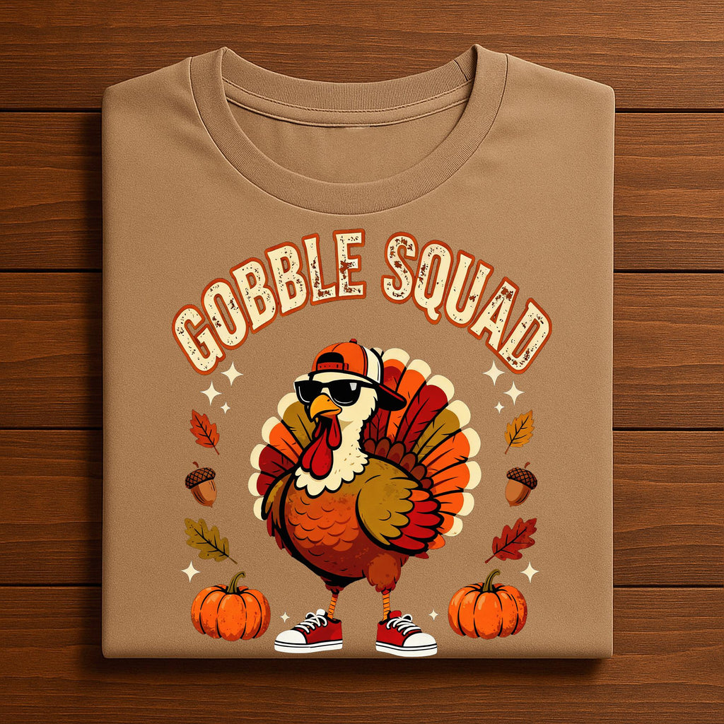 Gobble Squad Shirt, Friends Thanksgiving Tee with Hip Turkey Squad, Gift Thanksgiving Sweatshirt, Family Thanksgiving Hoodie