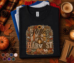 Hello Harvest Shirt Fall Harvest Tee Pumpkin Autumn Shirt Rustic Thanksgiving Cozy Fall Decor Lover Gift for Women