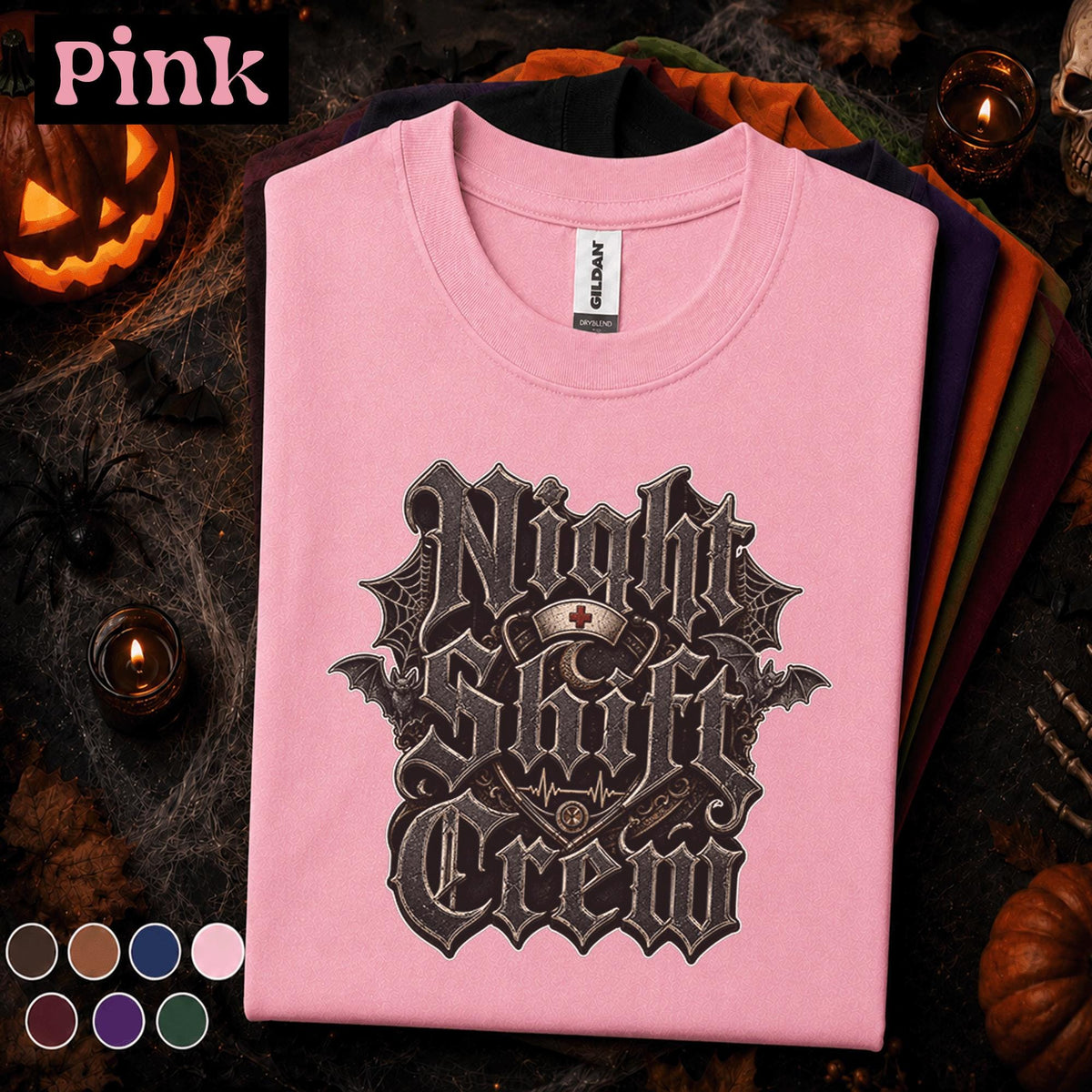 Night Shift Crew Halloween Shirt, Gothic Nurse Tee, Spooky Healthcare Worker Gift, ER Nurse Halloween T Shirt, Medical Staff Costume
