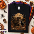 Bigfoot Halloween Shirt, Sasquatch Black Cat Tee