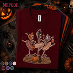 Skeleton Ballerina Halloween Shirt, Dancing Skeleton Ballet Tee, Coquette Spooky Season T Shirt, Cute Pumpkin Halloween Gift for Dancers