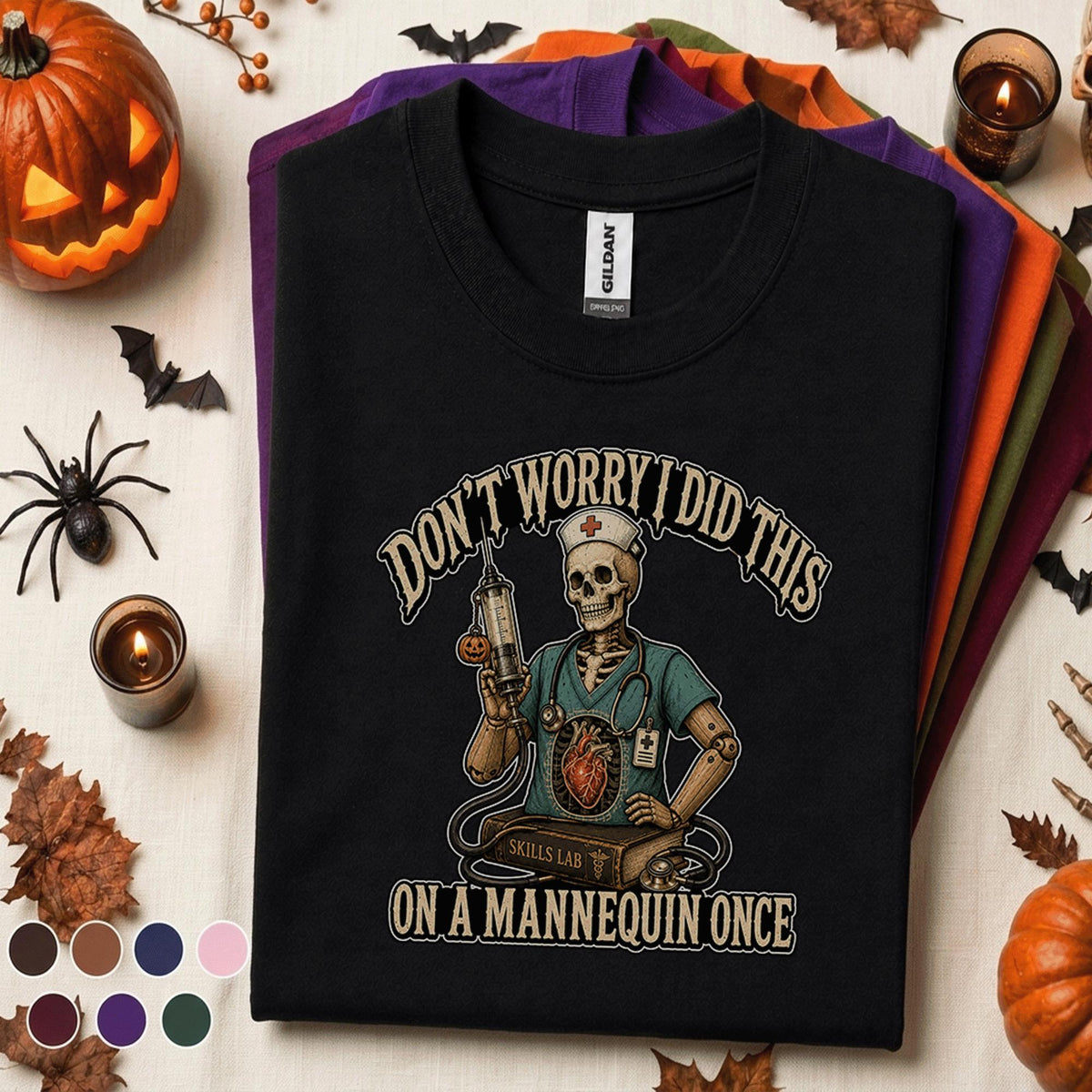 Funny Nurse Halloween Shirt, Nursing Student Skeleton Tee