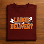Labor and Delivery Nurse Shirt Cute Pumpkins Fall NICU Halloween Maternity OB Nurse Gift Hospital Staff Tee Baby Feet...