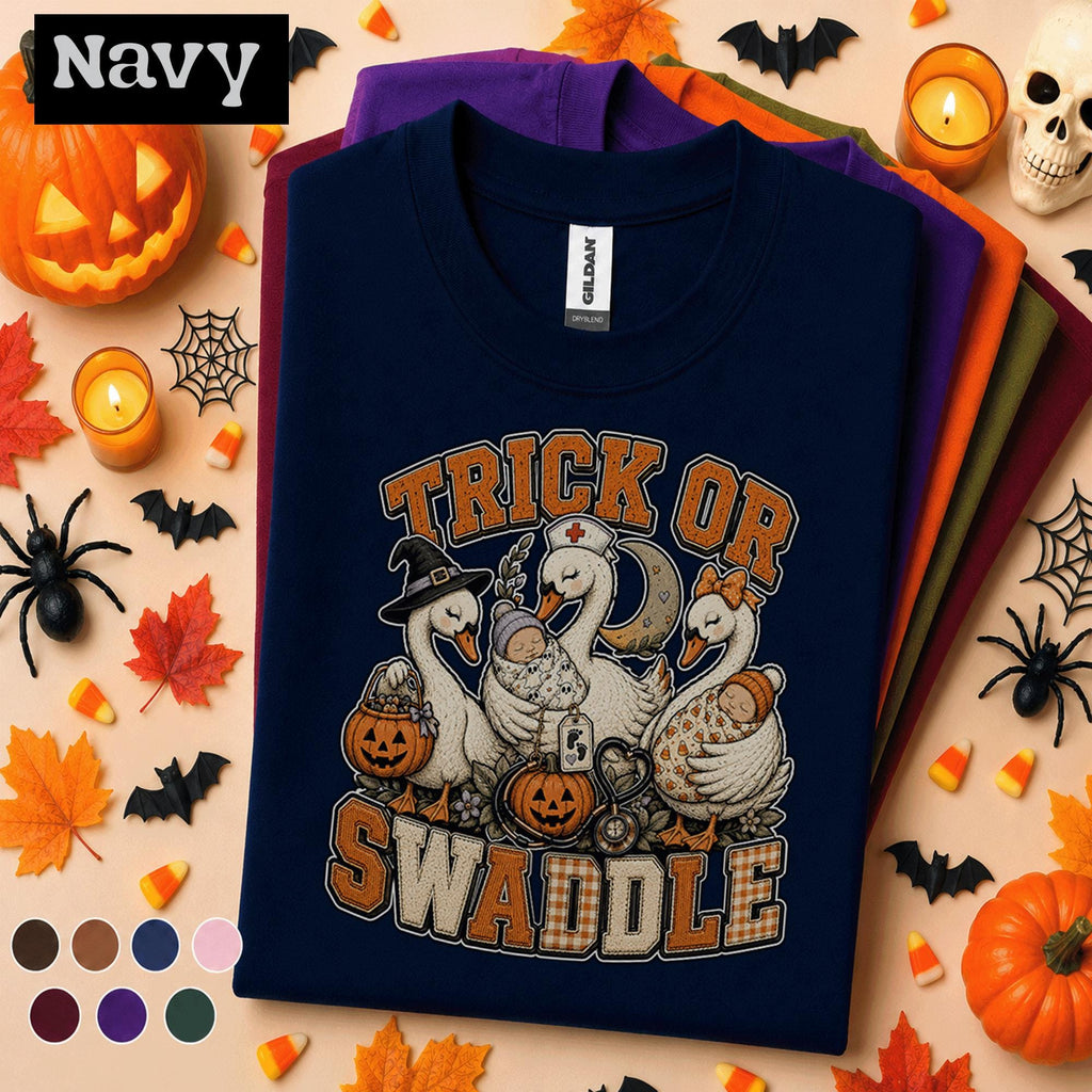Trick or Swaddle Halloween Shirt, NICU Nurse Halloween Tee, Cute Newborn Nurse Gift, Labor Delivery Nurse Shirt, Spooky Baby Nursing Tee
